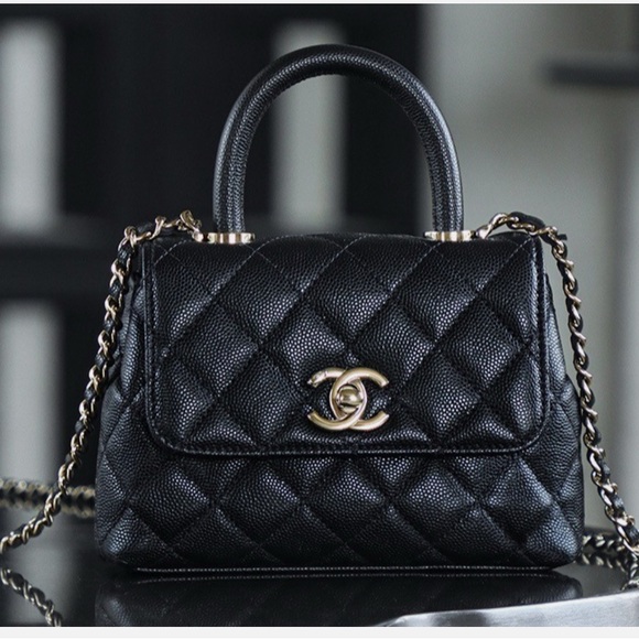 Chanel Black Quilted Mini CoCo Handle - Picture 1 of 3